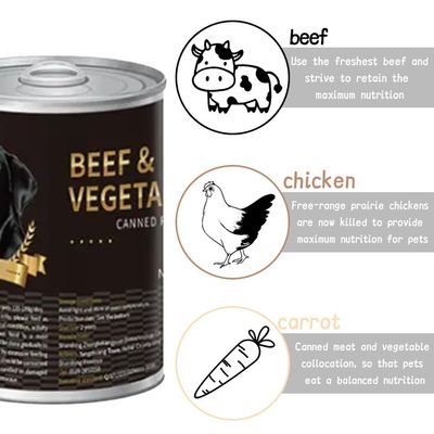 375g natte ingeblikte voeding kat hond puppy kitten met plantaardige ingrediënten uit huisdiervoeding