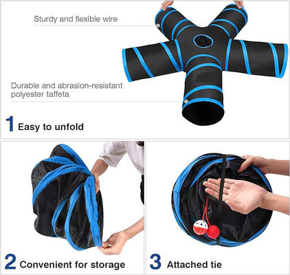 Veilig en duurzaam 3 Way 4 Way 5 Way Cat Tunnel Toy met het voordeel van zacht milieuvriendelijk