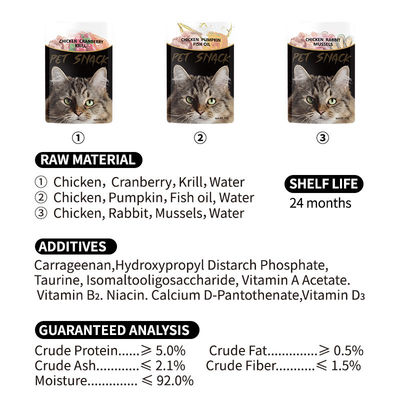 Gezonde en heerlijke kippenborst natte kattenvoer voor huisdieren Kattenfavoriet