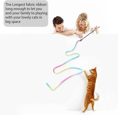 Multicolor Stof Cat Teaser Stick Duurzaam trainingsspeelgoed met gemakkelijke tandheelkundige functie