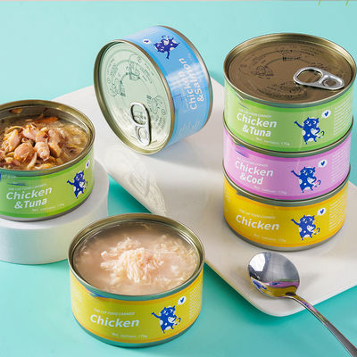 Eiwitten gesneden kip en zalm ingeblikt recept kattenvoer voor 170g Katten speciaal dieet