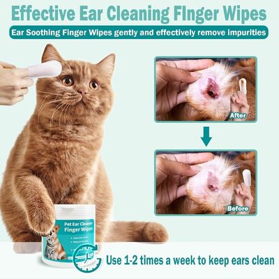 Huisdierenverzorging Cat Dog Oordreiner Vingerdoek voor Katten Honden Extra Groot en Wit