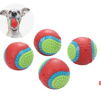 Medium Dog Bouncy Fetch Play Ball Duurzaam piepende speelgoed met zacht latex rubber