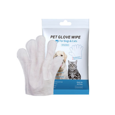 Gepersonaliseerd logo Acceptabel 6PCS Pack Huisdier Reiniging Handschoenen voor PET Grooming natte doekjes