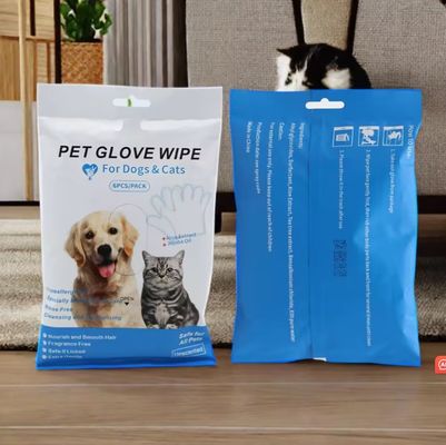 Gepersonaliseerd logo Acceptabel 6PCS Pack Huisdier Reiniging Handschoenen voor PET Grooming natte doekjes