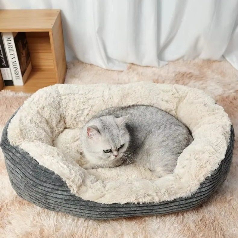 Honden- en kattenbed met ultra wasbaar haar Verdikte deken Mat Pad Vlies Huisdier Slaap