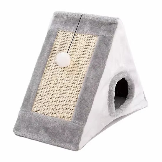 Kattenmeubilair Huis voor huisdieren Plush driehoekige vorm Kattenbedden Kattennest Warm zacht opvouwbaar hond