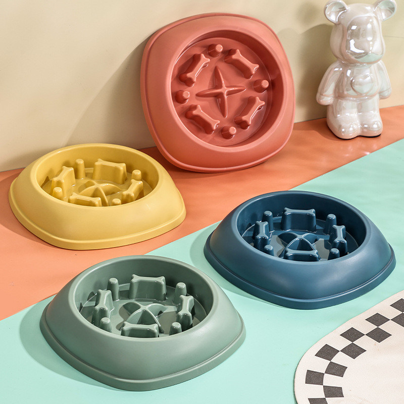 Anti-verspilling Slow Food Bowl voor kleine en middelgrote huisdieren aangepast logo Acceptabel