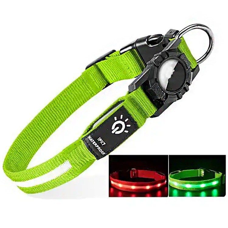 Waterdicht licht op LED AirTag Hond Ketting kraag Nachtverlichting voor honden en nachtwandelen