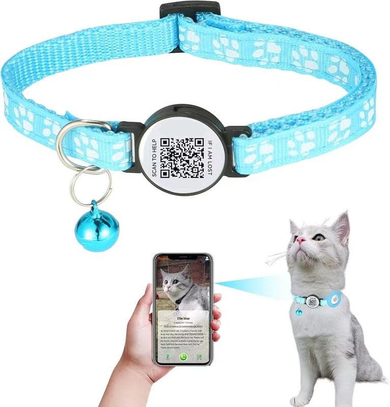 Gepersonaliseerde huisdier accessoires Functie Custom Print Nylon Smart QR Code Huisdier Tag Collar