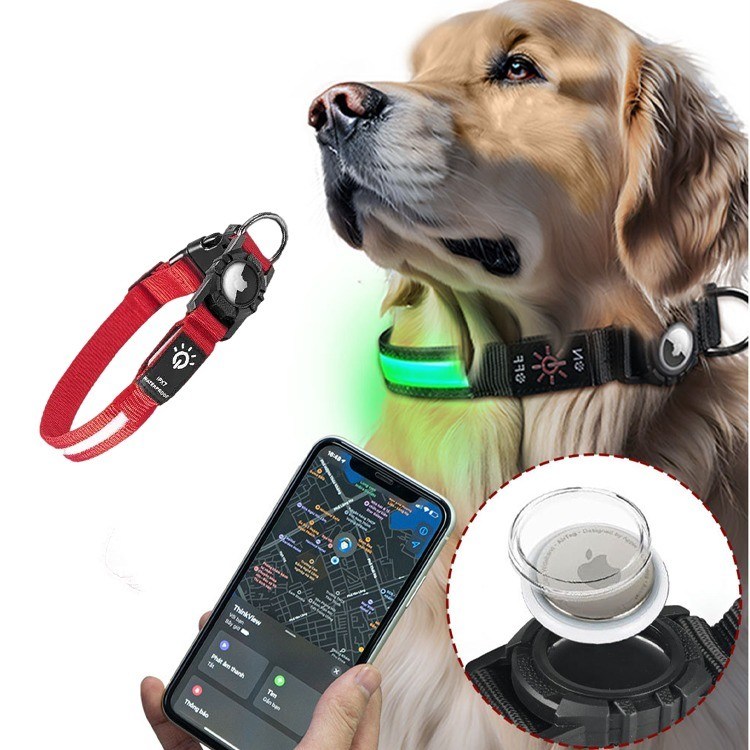 Zacht Comfortabel Voordeel Custom Led Hondenkraag met Tracker Case Waterdicht Licht