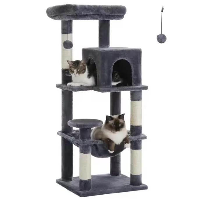 Kattenmeubilair Huis voor huisdieren Indoor Activity Center met krabben speelgoed en hangende bal