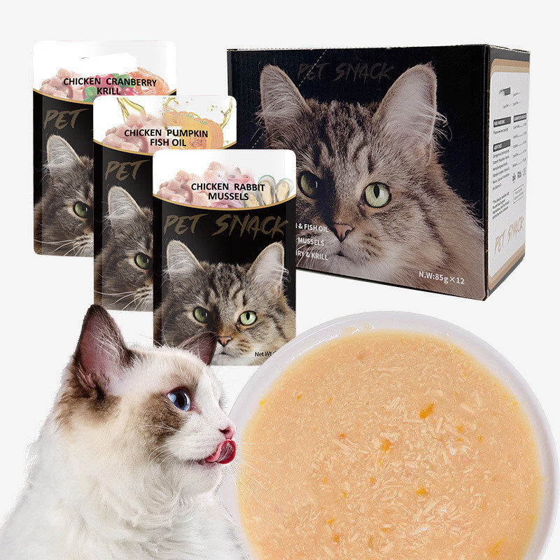 Geluchtbaar Kip Bies Aroma Vissen Aroma Nat Huisdiervoedsel Katten Lekjes Gravy Nat Hondenvoedsel
