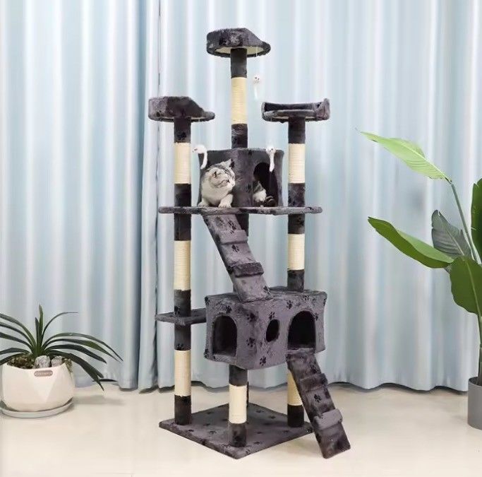 Fun Play Multi Level Luxe Kattenboom Meubelen met Schrapen Post Condo Platforms