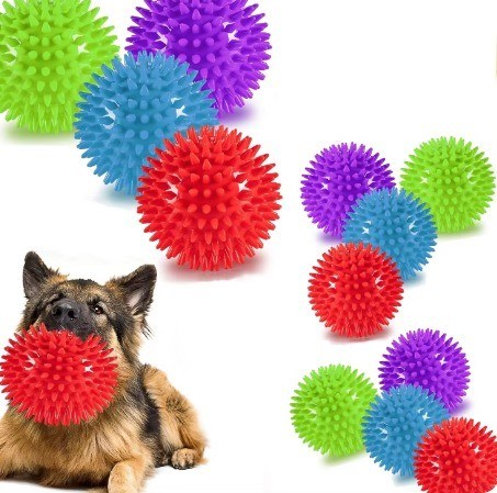 Gepersonaliseerd logo Acceptabel Bestseller TPR Squeaky Spike Ball Dog Toy voor honden en huisdieren