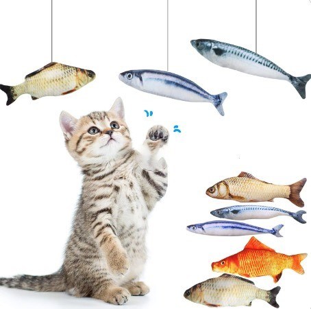 Interactieve kat grappig speeltje realistisch floppende vis kattenkruid kattenspeelgoed voor kleine dieren