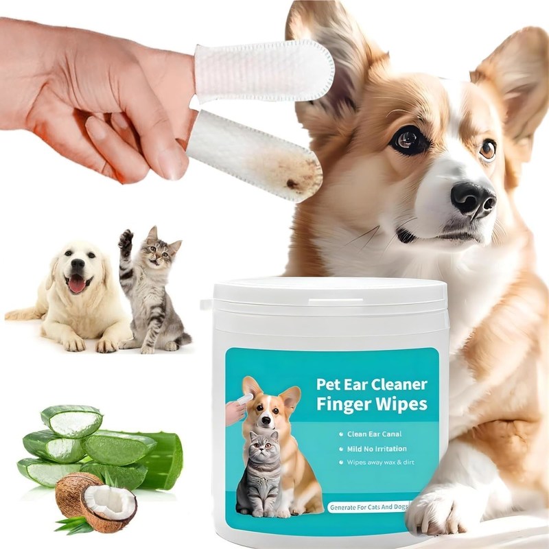 Huisdierenverzorging Cat Dog Oordreiner Vingerdoek voor Katten Honden Extra Groot en Wit