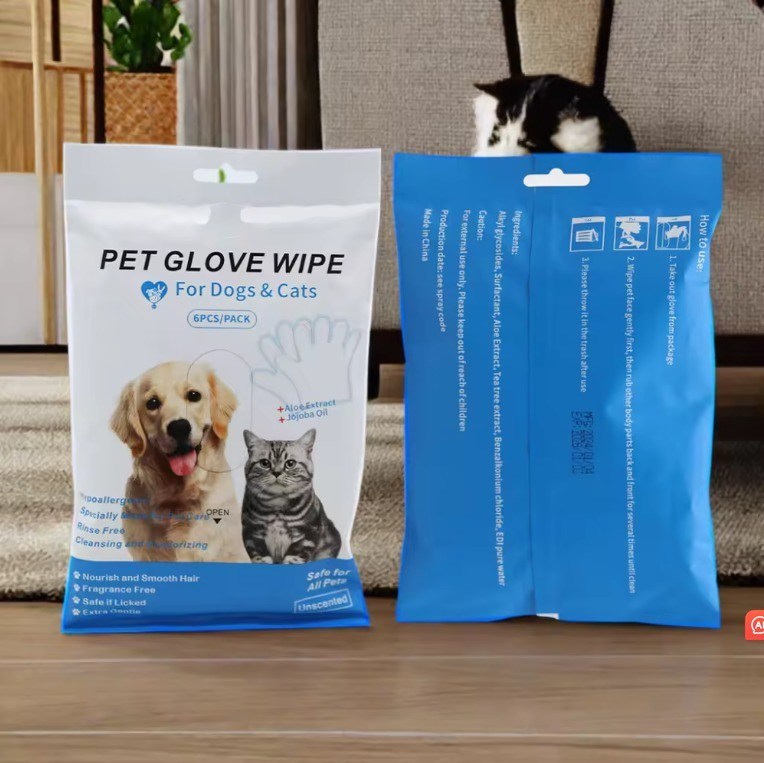 Schoon functioneren witte biologisch afbreekbare schoonmaakhandschoenen voor huisdieren voor het dagelijks leven van katten en honden